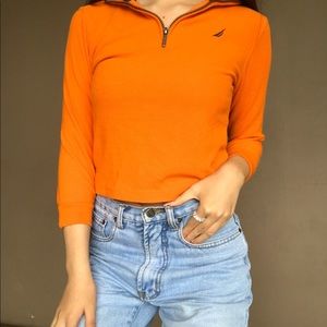 NWOT Nautica cropped long sleeve